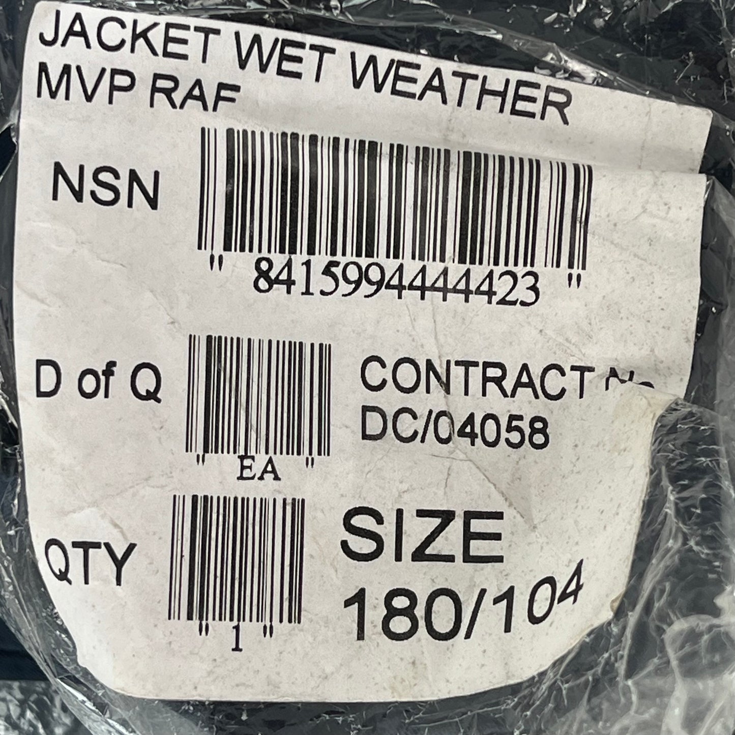 British RAF MVP Foul Weather Jacket - Large 170/104