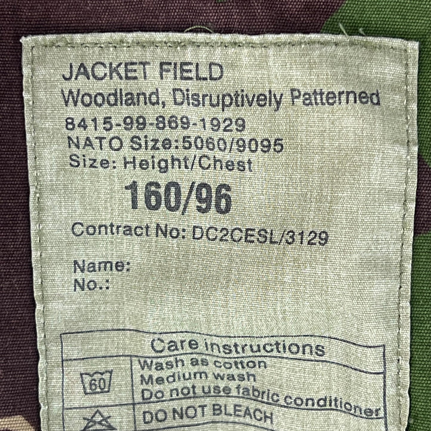 British Army S95 DPM Woodland Camo Field Jacket - Medium 180/96