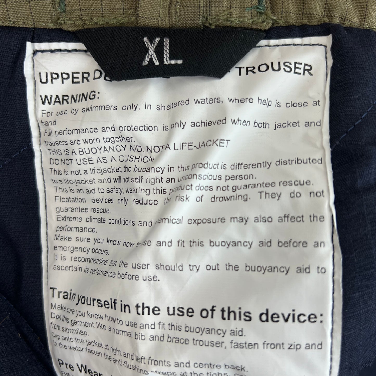 British Royal Navy Olive Upper Deck Trousers - W42 XL