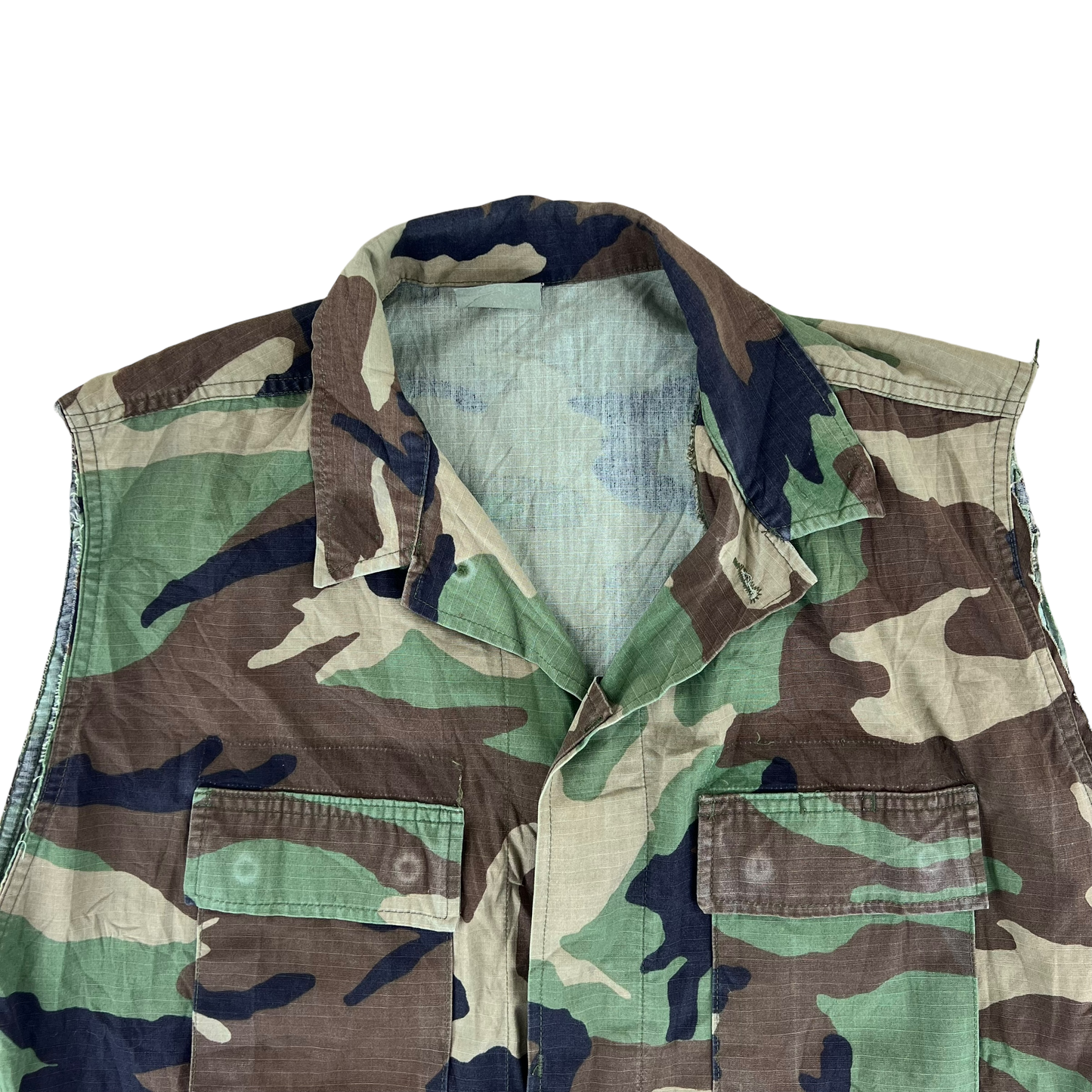 US Army M81 Woodland Camouflage BDU Combat Jacket Vest - Large