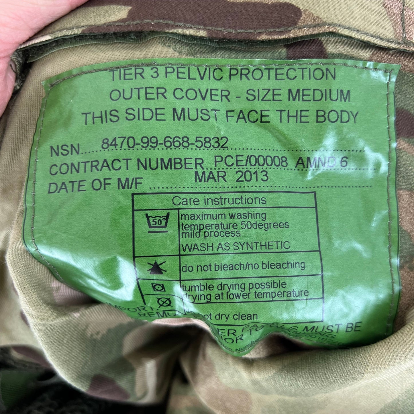 British Army Tier 3 Pelvic Protection MTP Camouflage Trouser Cover - Medium