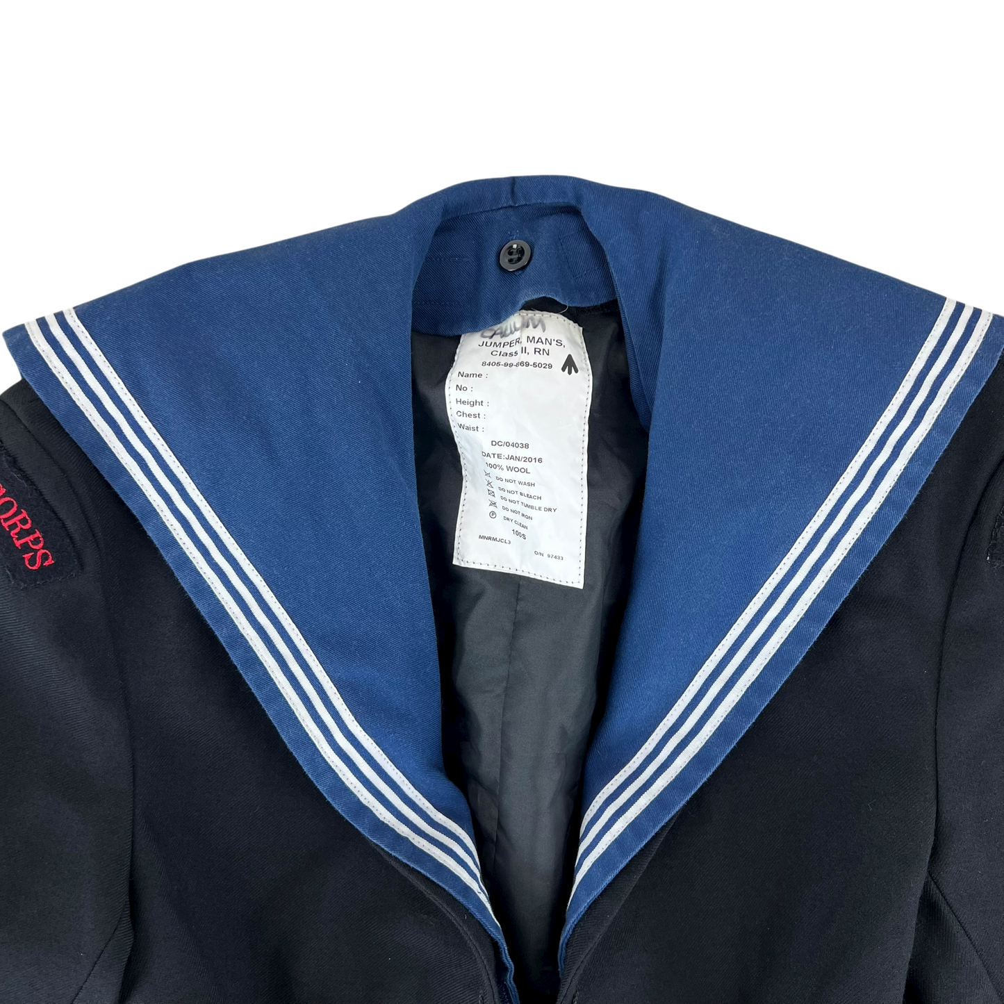 British Royal Navy Class II Jumper Sailor's Top - Medium 100S