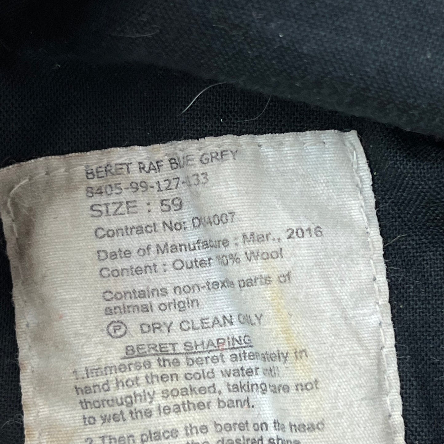 British Royal Air Force RAF Beret w/ Badge - Large 59cm