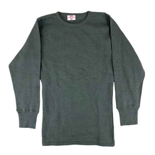 French Army Sweatshirt / Thermal T Shirt Pullover 80s Sage Grey - Small