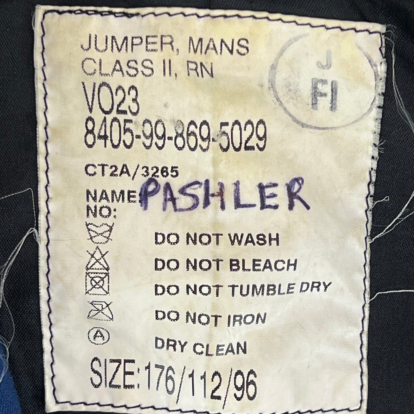 British Royal Navy Class II Jumper Sailor's Top - Large 176/112