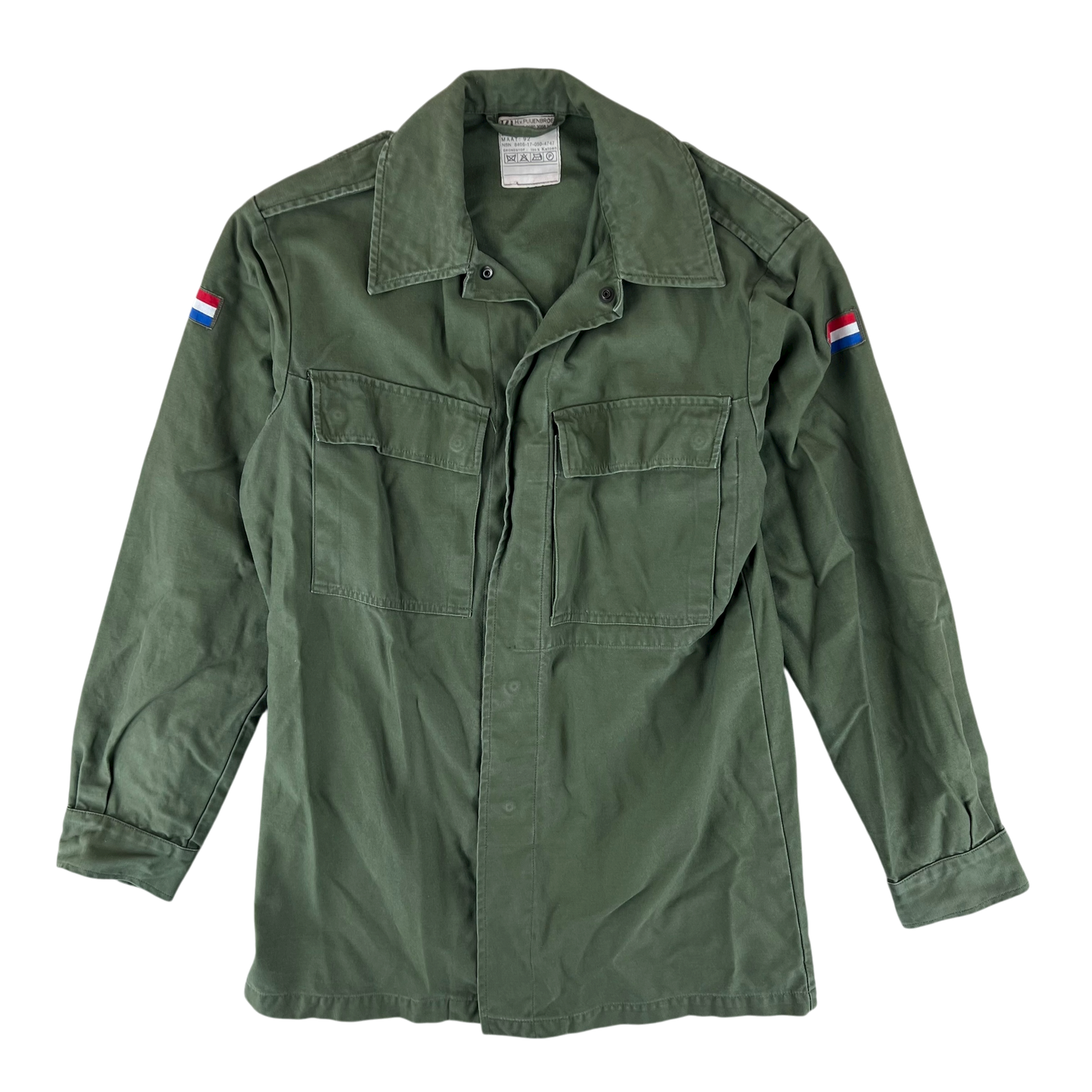 Dutch Army 80s Field Shirt Green Long Sleeve - Medium