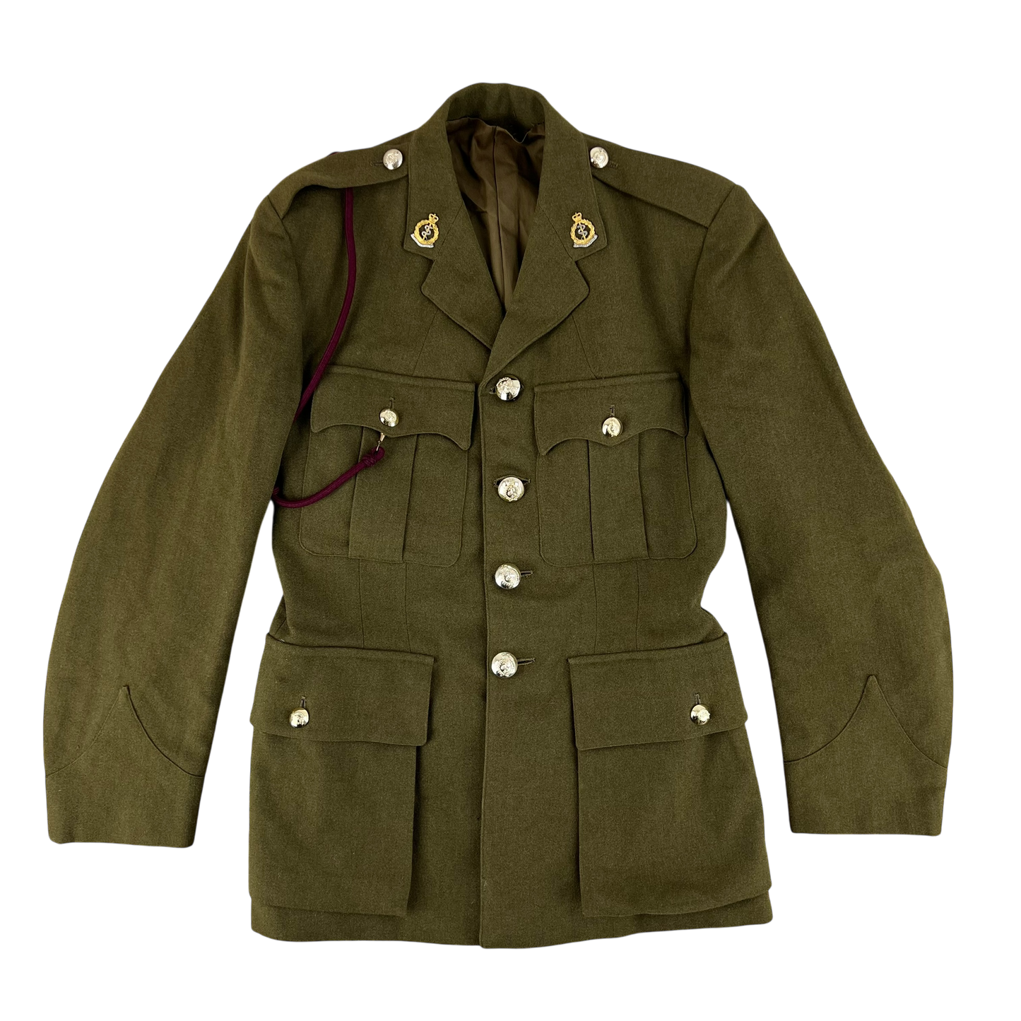 British Army 70s No. 2 Khaki Green Dress Jacket - Medical Corps - Small