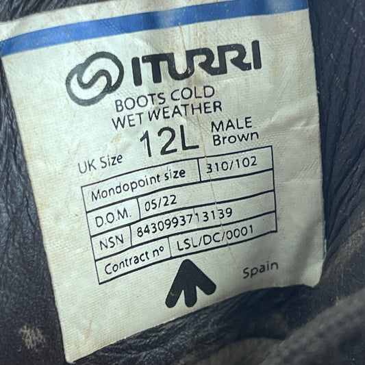 British Army Iturri Brown Cold Wet Weather Combat Boots - Size 12 L