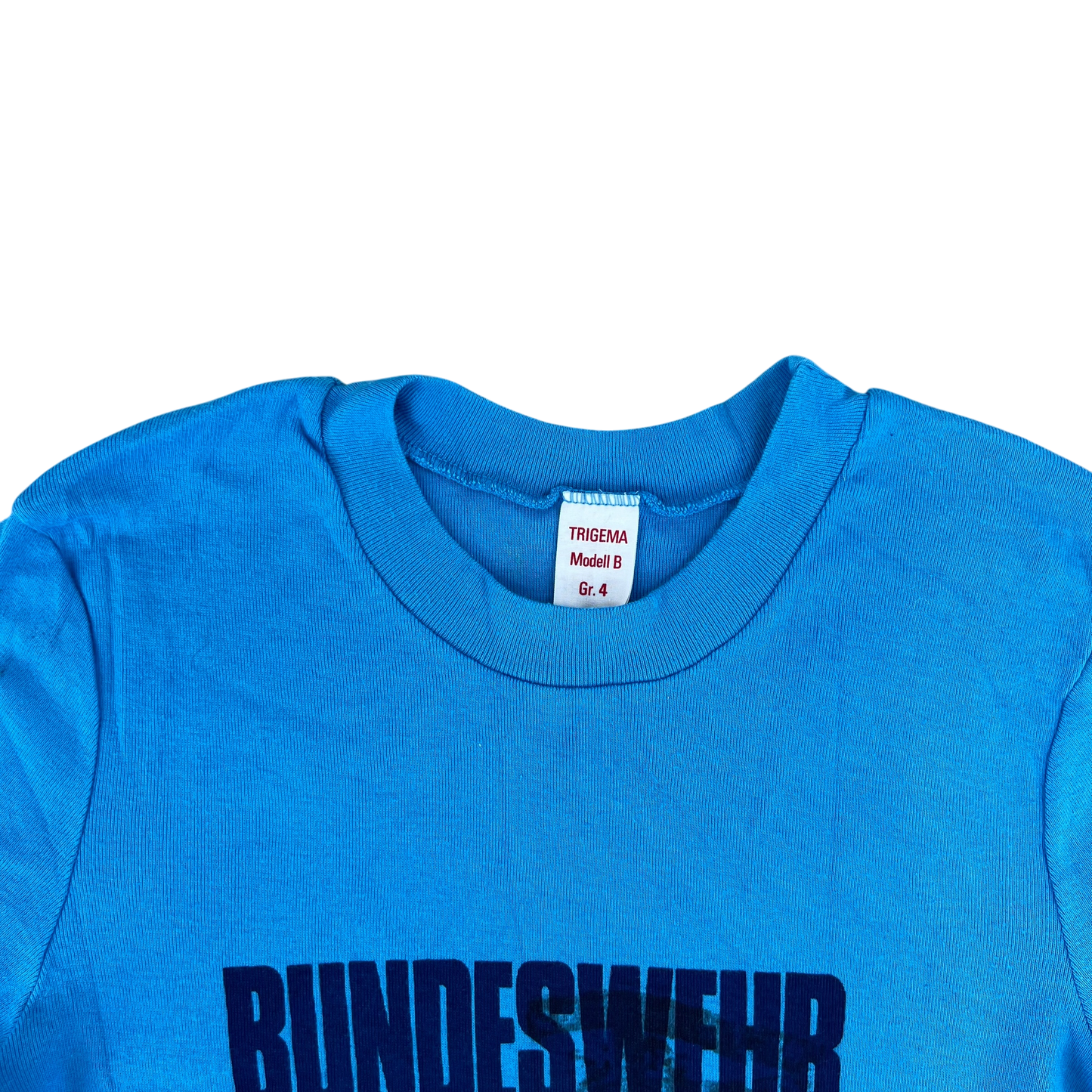 West German Army 70s Blue Training T Shirt - XX Small