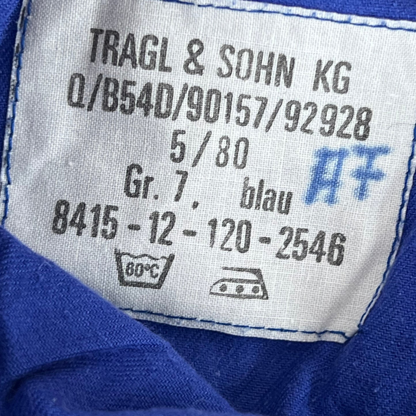 West German Army Cotton PTI Blue Swim Shorts - Small