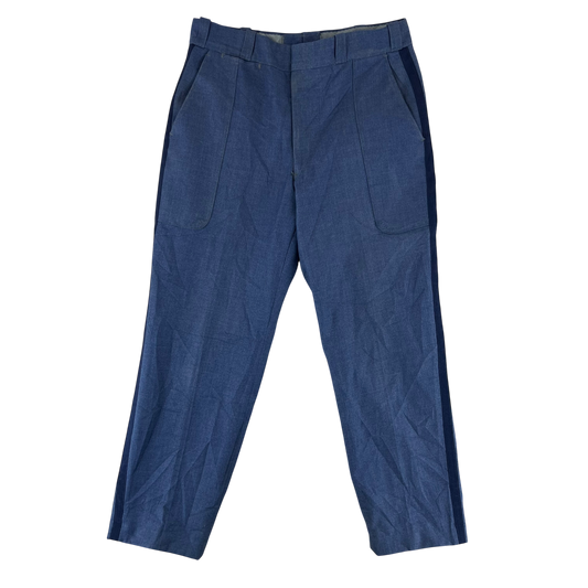 US Police Vintage Sheriff's Piped Blue Trousers - W33 L28