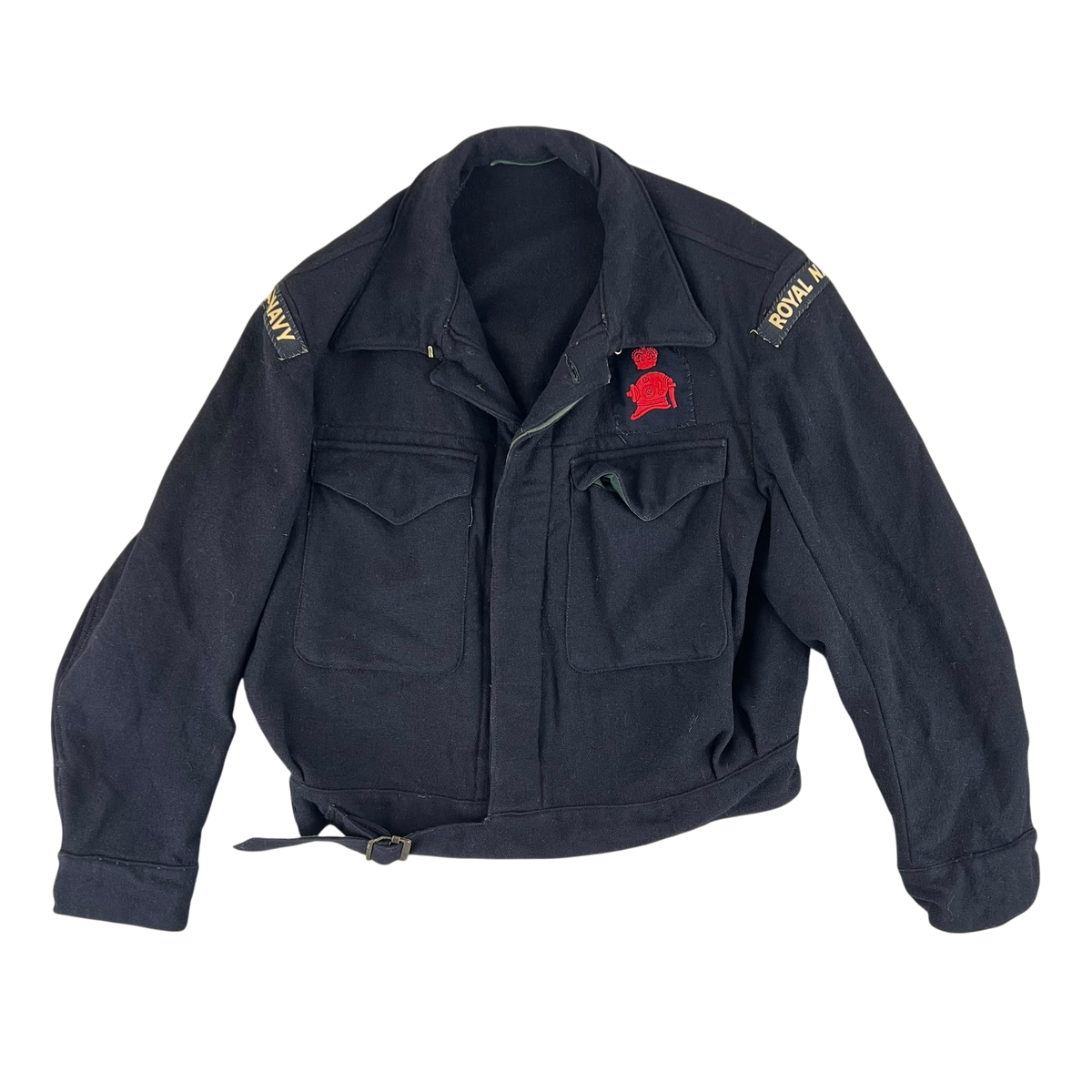British Royal Navy 60s Ike Battledress WD RAR Blouse Jacket - Large