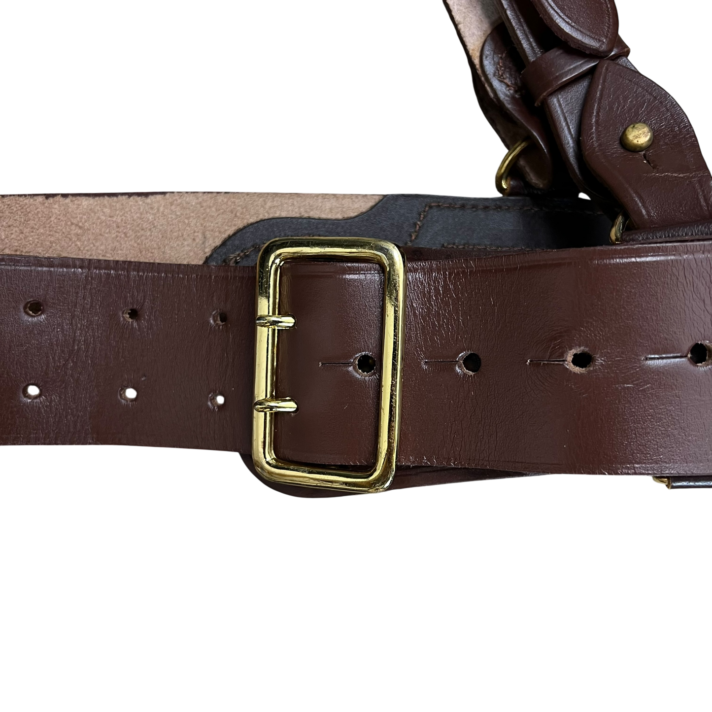 British Army Brown Sam Browne's Leather Belt - Large