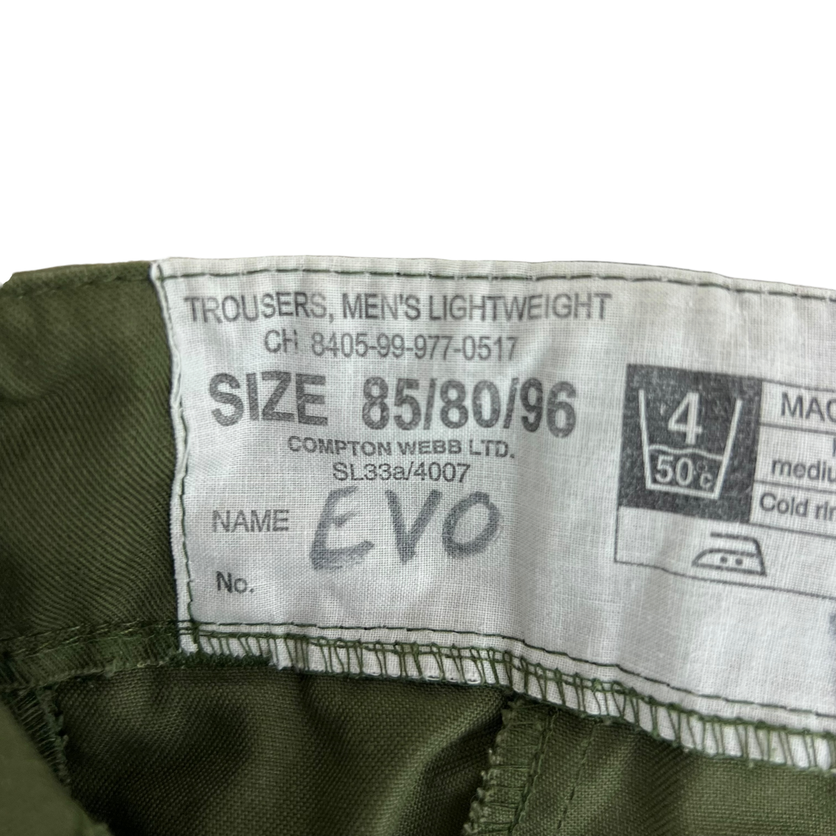 British Army Olive Green Fatigue Work Trousers - W31 L33