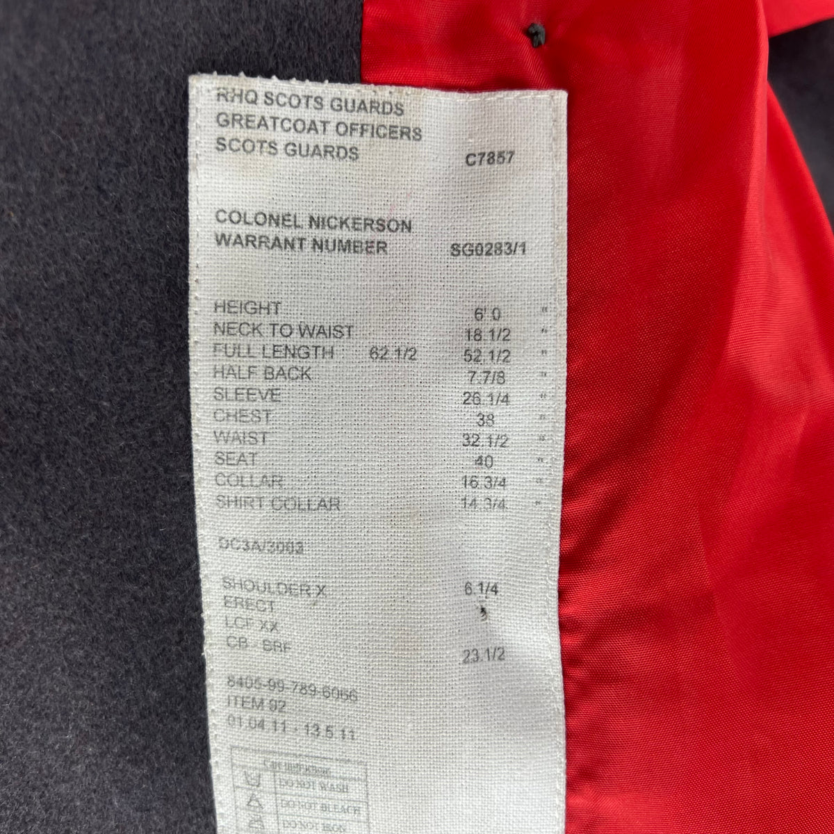 British Army Officer's Double Breasted Wool Greatcoat - Scots Guards - Small