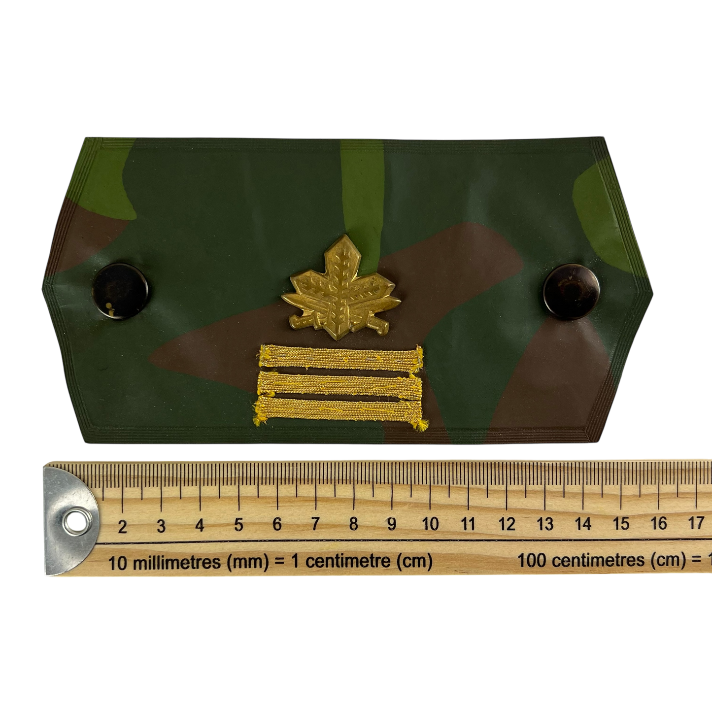 Finnish Army M91 Camo Captain Rank Single Cuff Tab w/ Badge