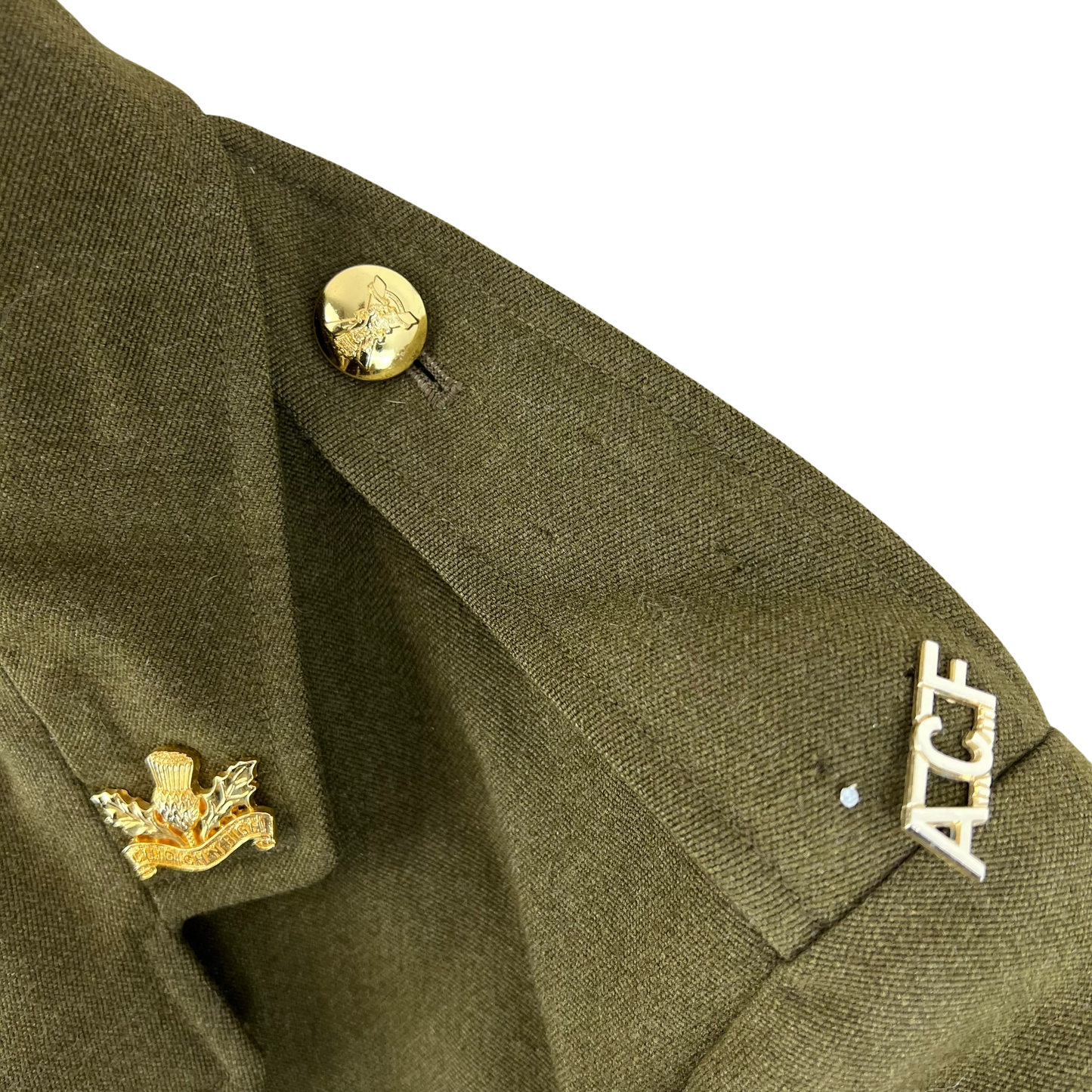 British Army 70s No. 2 Dress Jacket Khaki Green - Royal Regiment of Scotland - Medium SIZE 37