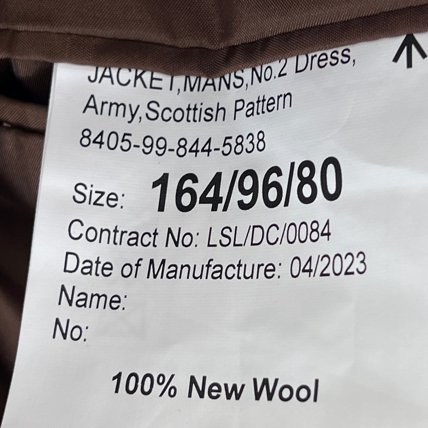 British Army No. 2 FAD Dress Jacket Scottish Pattern - Royal Regiment of Scotland - Medium 164/96