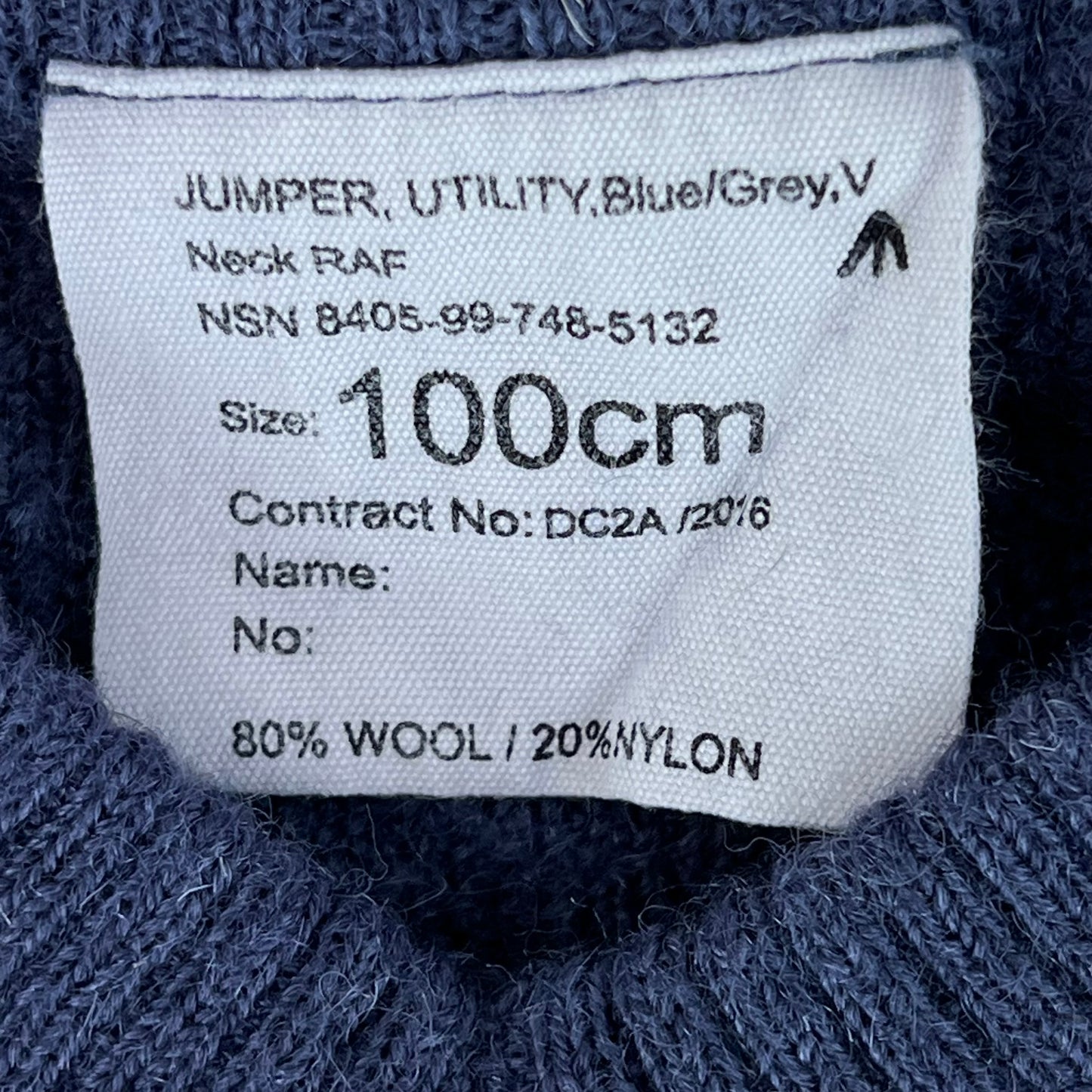 British RAF Wool V Neck Pullover Jersey Jumper - Medium 100cm