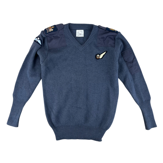 British Royal Air Force RAF Wool V Neck Pullover Jersey Jumper - Large 106cm