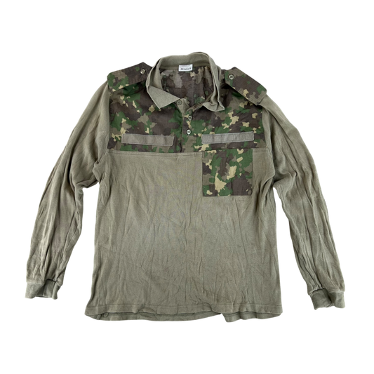 Romanian Army M2017 Woodland Camouflage Polo Top - Medium