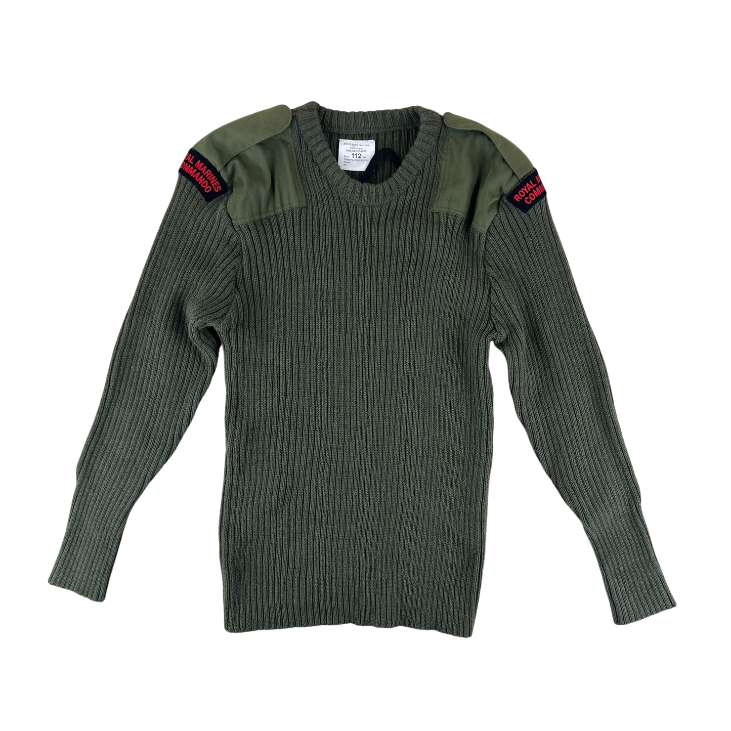 British Army Olive Green Pullover Jumper - Royal Marines - Large 112cm
