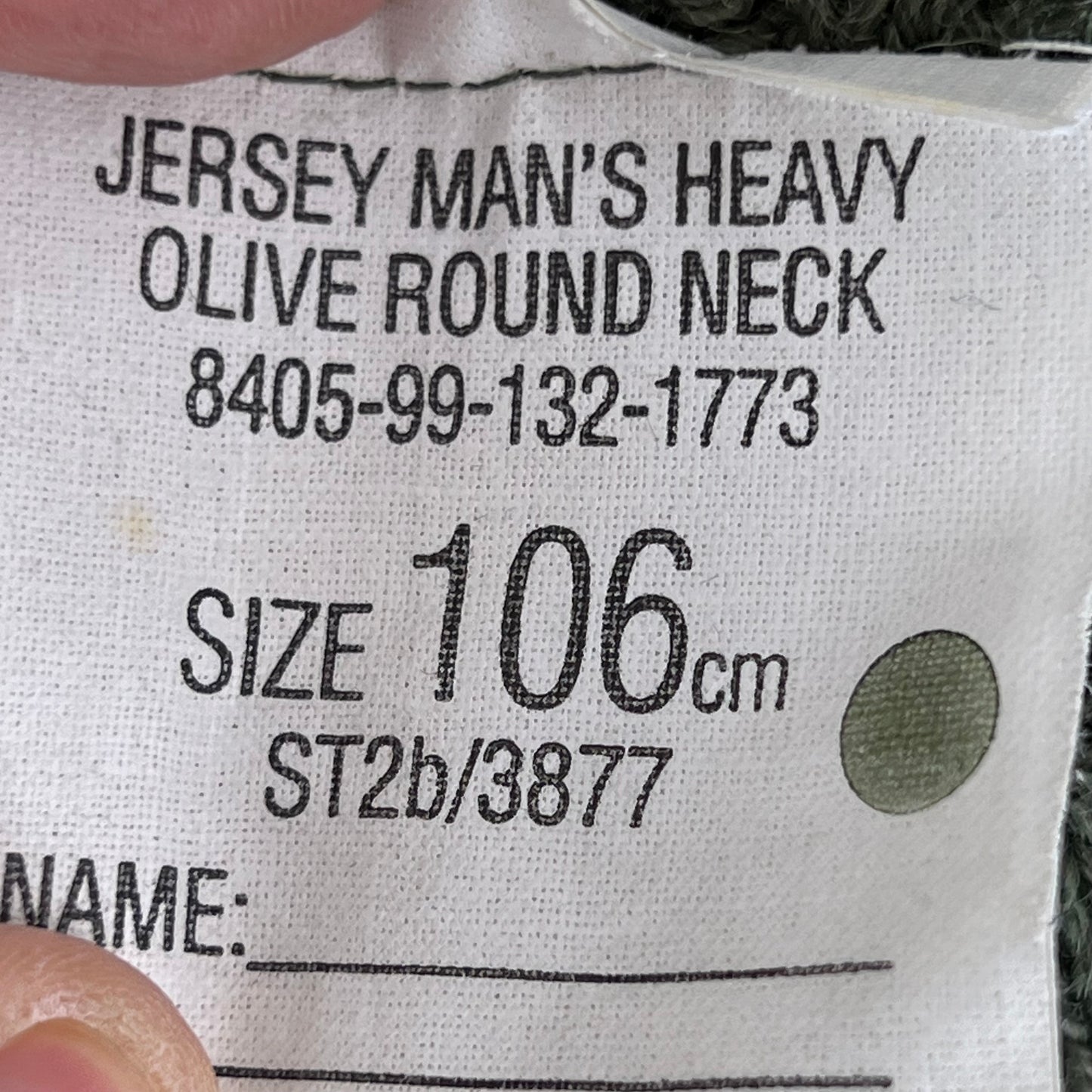 British Army Olive Green Pullover Jumper - Large 106cm