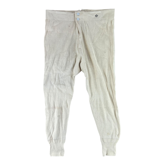 Swedish Army 40s Cream Long Johns Trousers - W35 L26