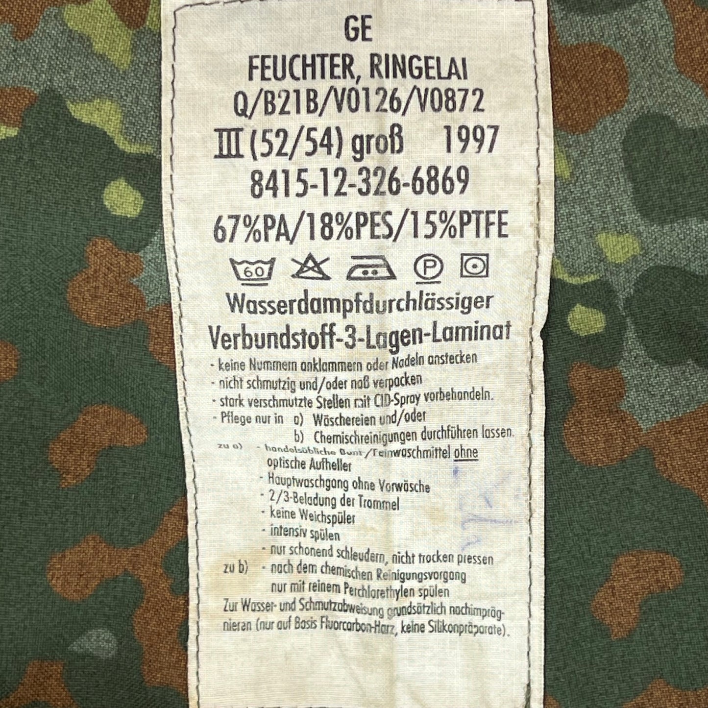 German Army Flecktarn Camo Waterproof Overalls / Overtrousers - W43 L30.5