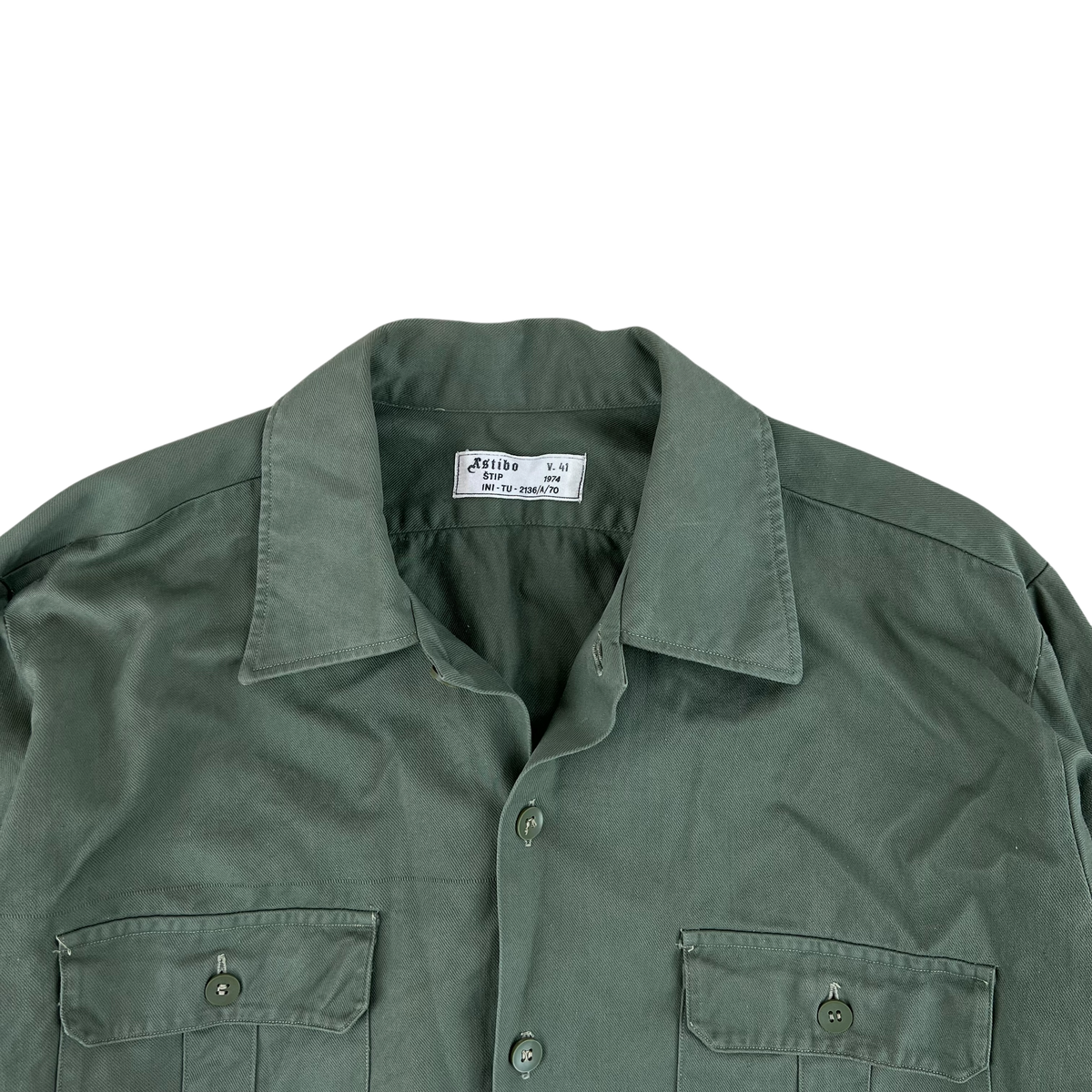 Yugoslav Army M77 Olive Drab Dress Shirt - Large