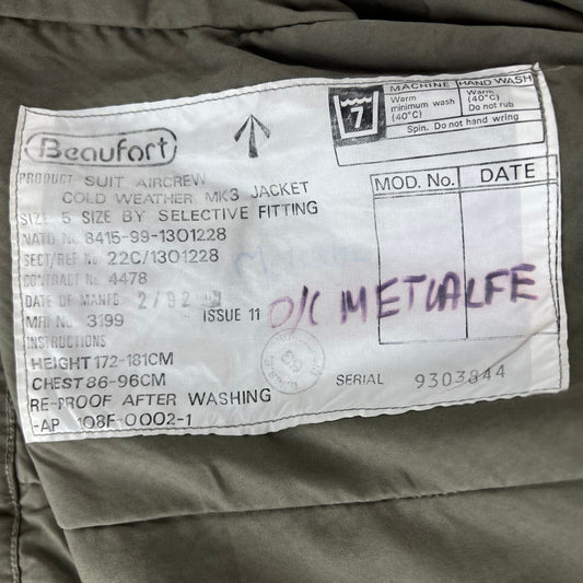 British RAF 90s Aircrew Cold Weather Mk 3 Jacket - Medium SIZE 5