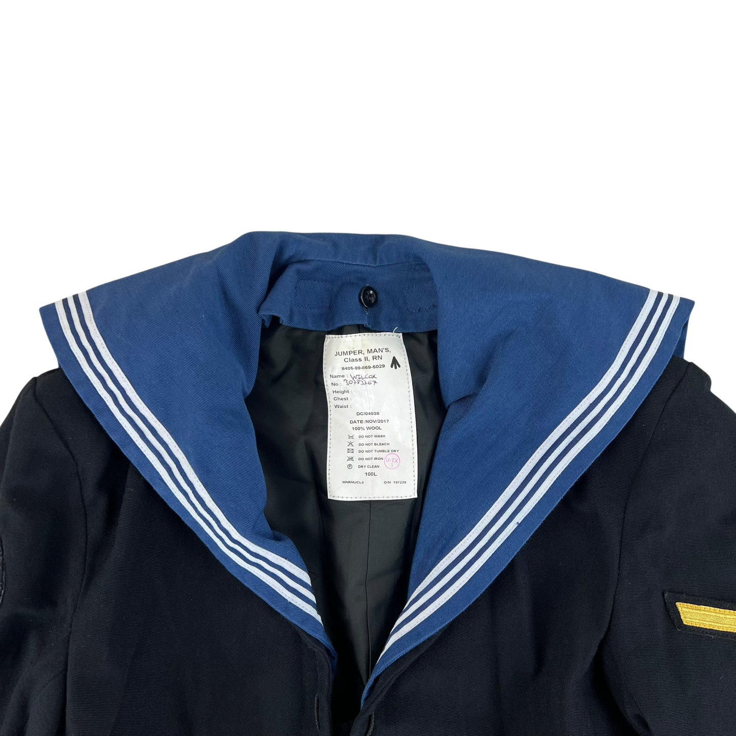 British Royal Navy Class II Jumper Sailor's Top - Medium 100L