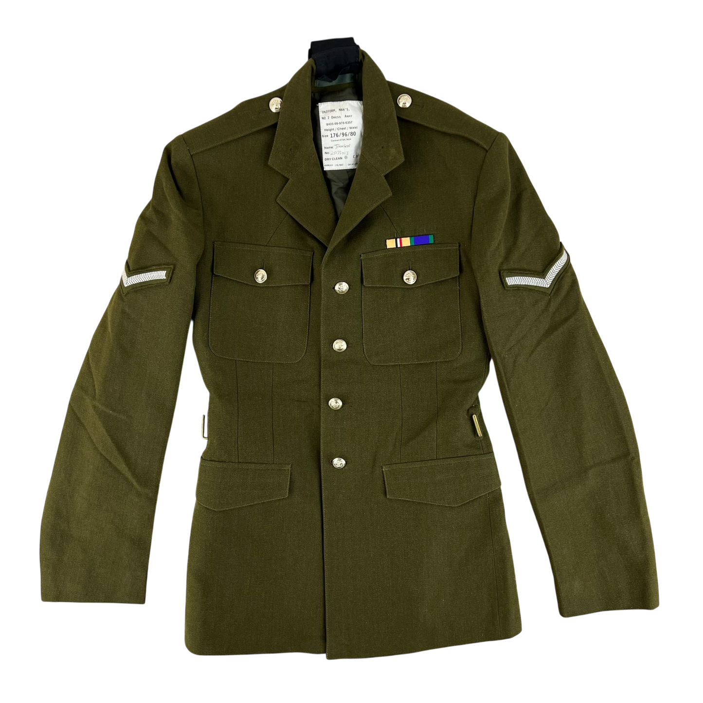 British Army 1980 Pattern No. 2 Olive Green Dress Jacket - Royal Welch Fusiliers - Medium 176/96