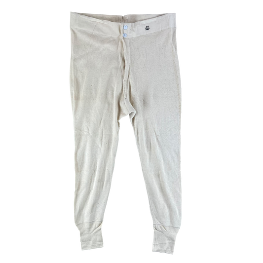 Swedish Army 40s Cream Long Johns Trousers - W35 L27