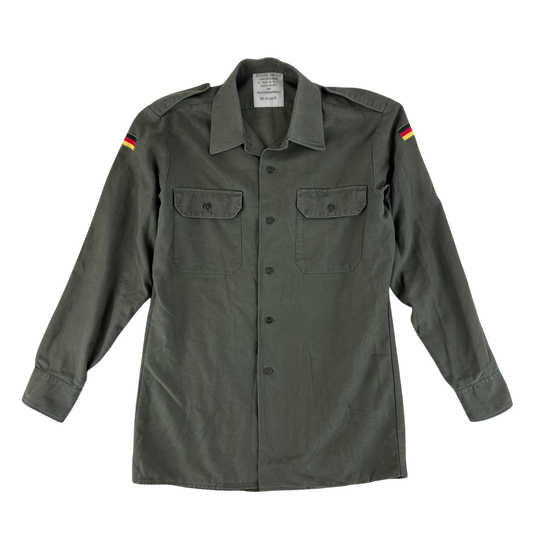 German Army Olive Green Long Sleeve Field Shirt - Medium GrNr 3
