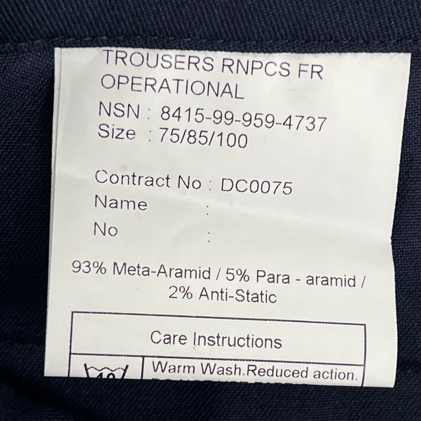 British Royal Navy FR Combat Trousers - W34 L29.5