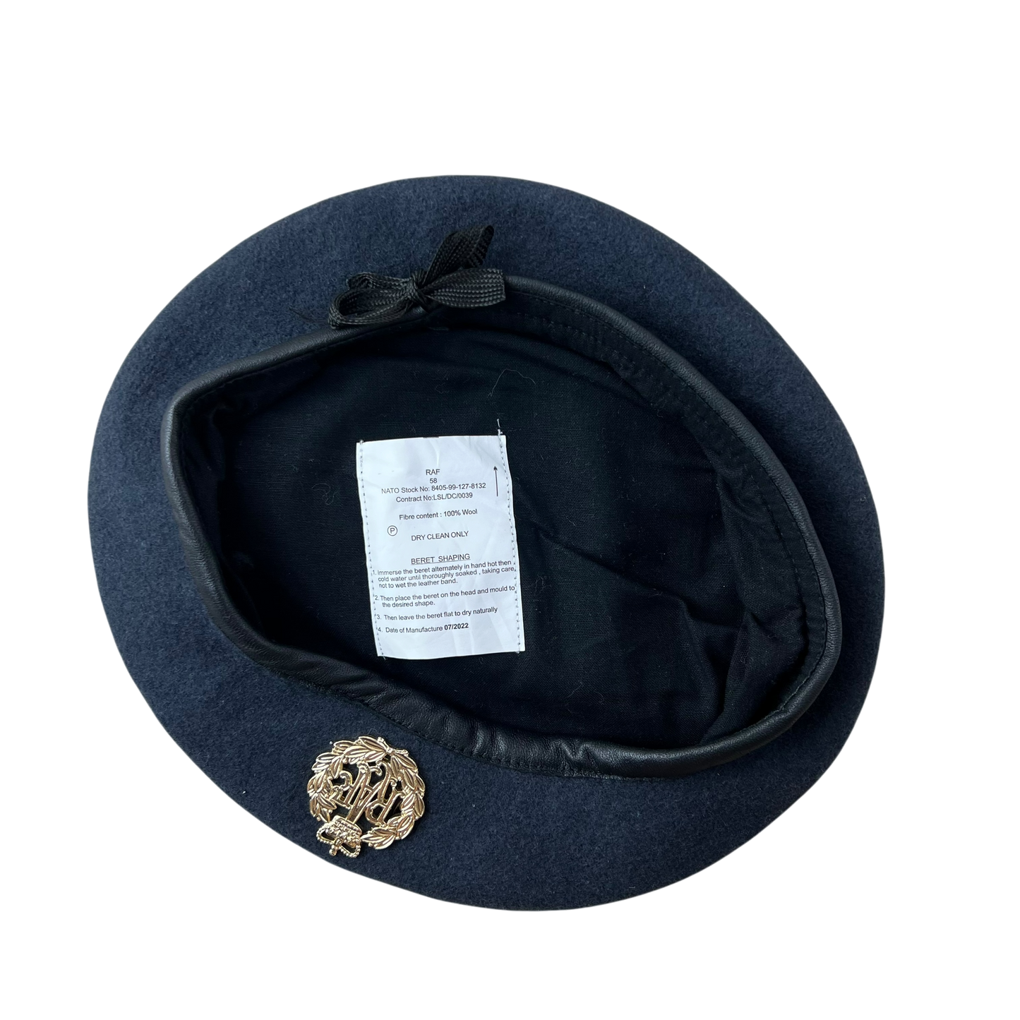 British RAF Beret w/ Badge - Medium 58cm