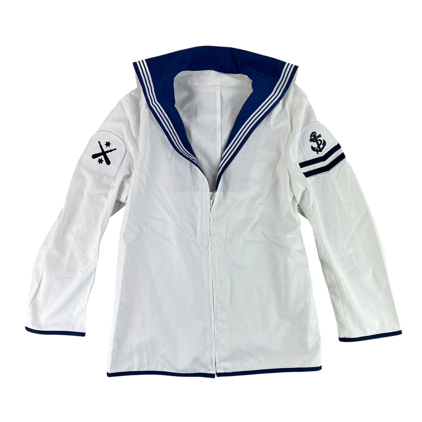 British Royal Navy Class II White Jumper Sailor's Top - Large