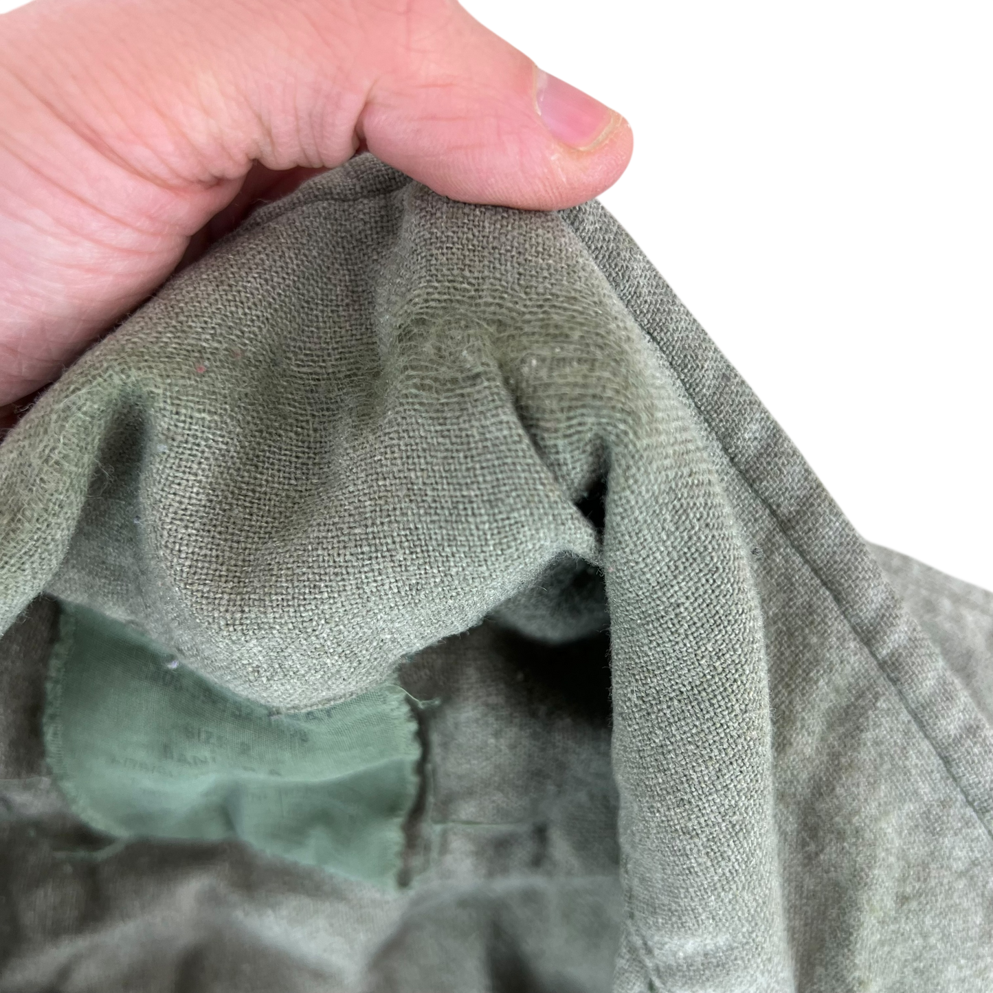 British Army Mens Olive Green Wool Shirt Long Sleeve - Medium SIZE 2