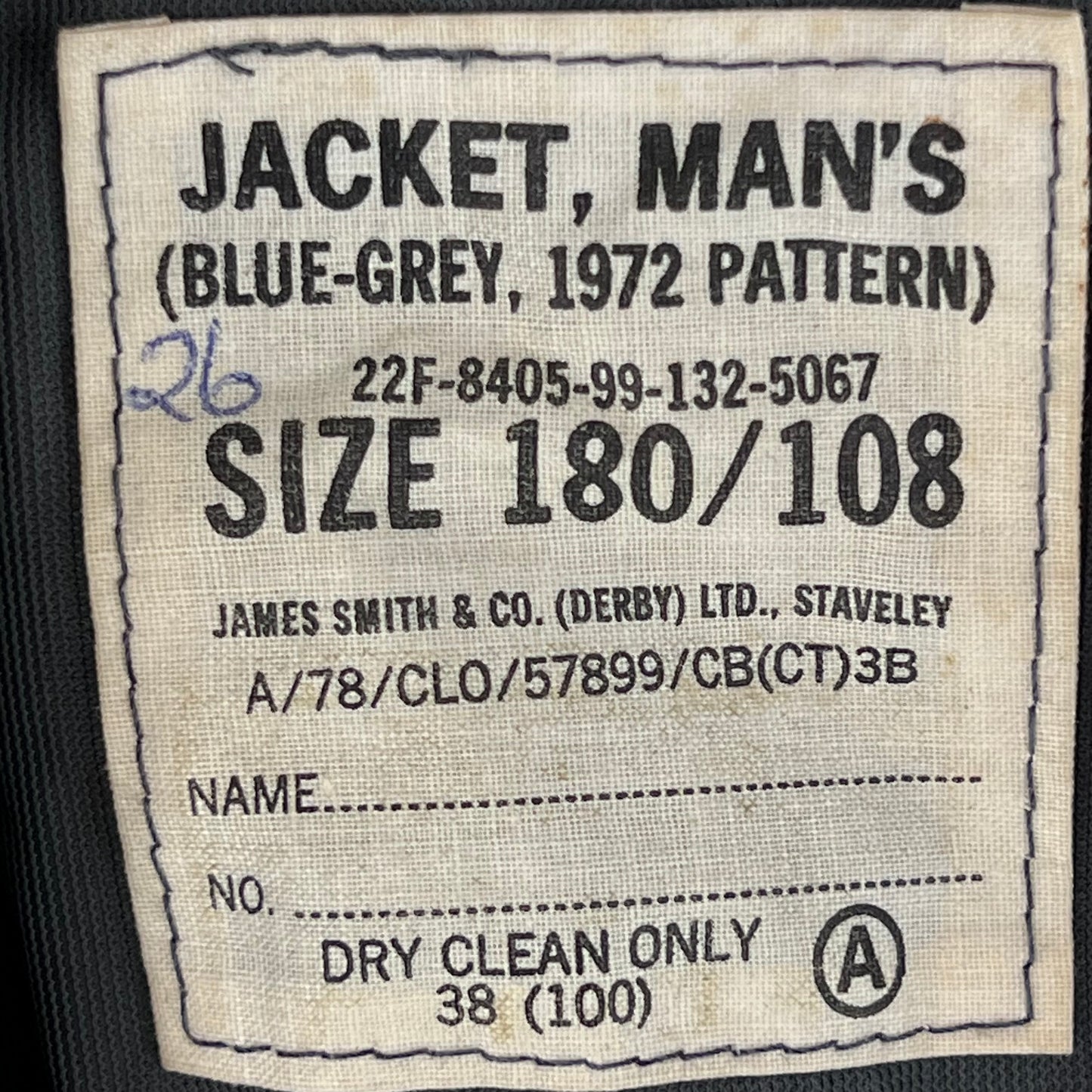 British Air Force RAF 72 Pattern GP Jacket - Royal Observer Corps - Large 180/108