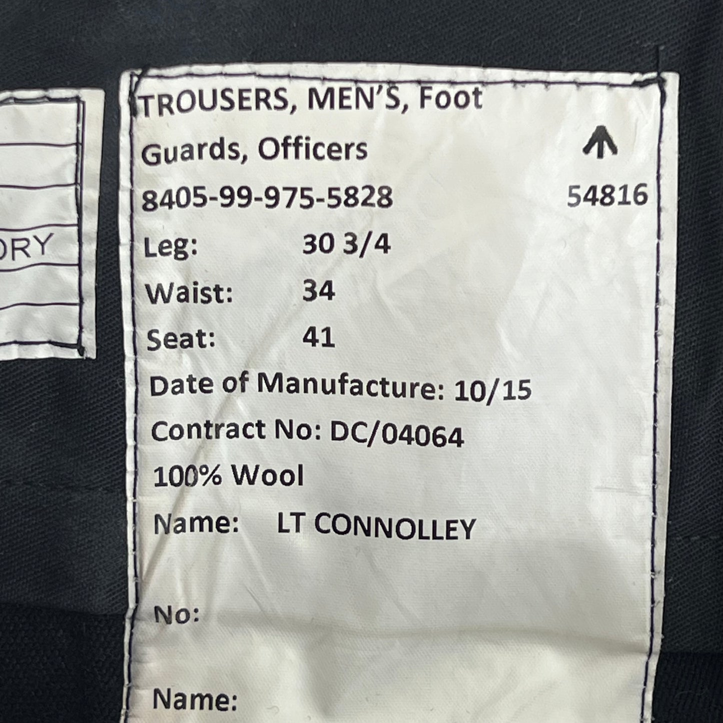 British Army Footguards Officers' Black Red Stripe Trousers - W32 L30.5
