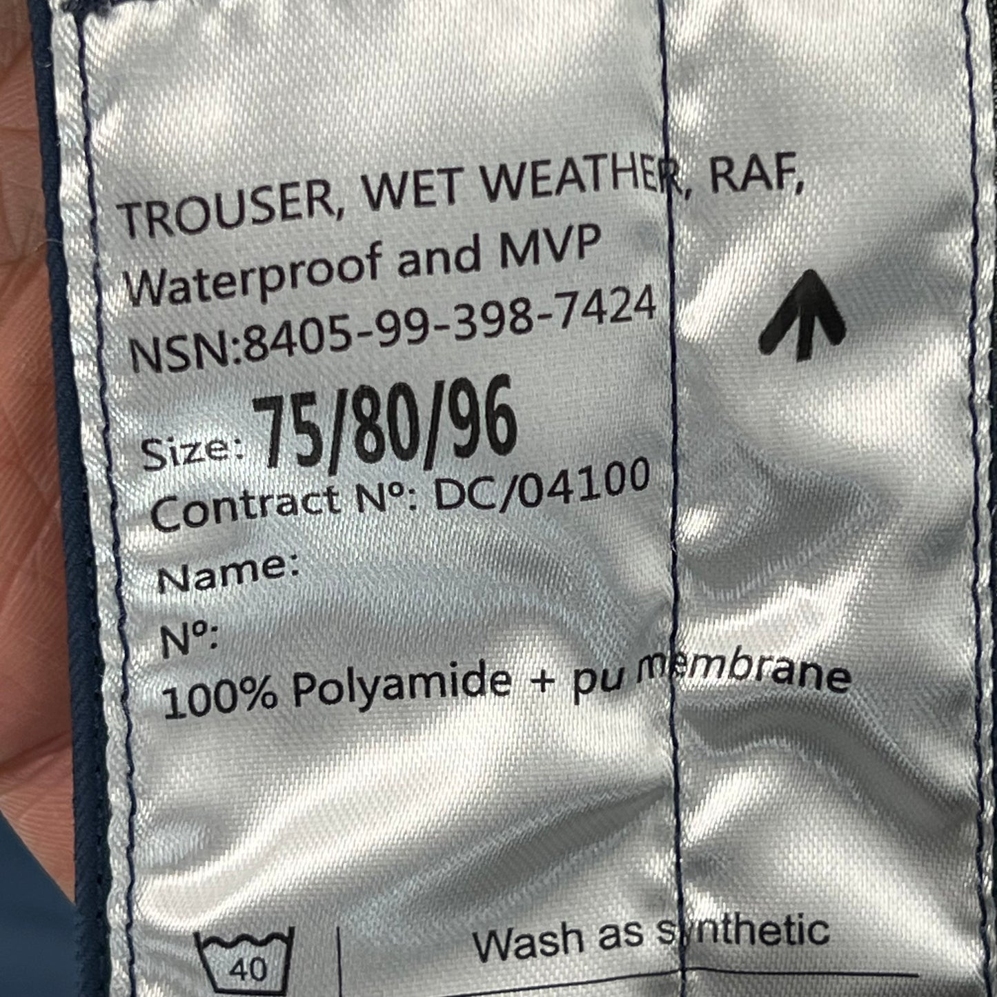 British Royal Air Force Wet Weather MVP Trousers - W32 L29