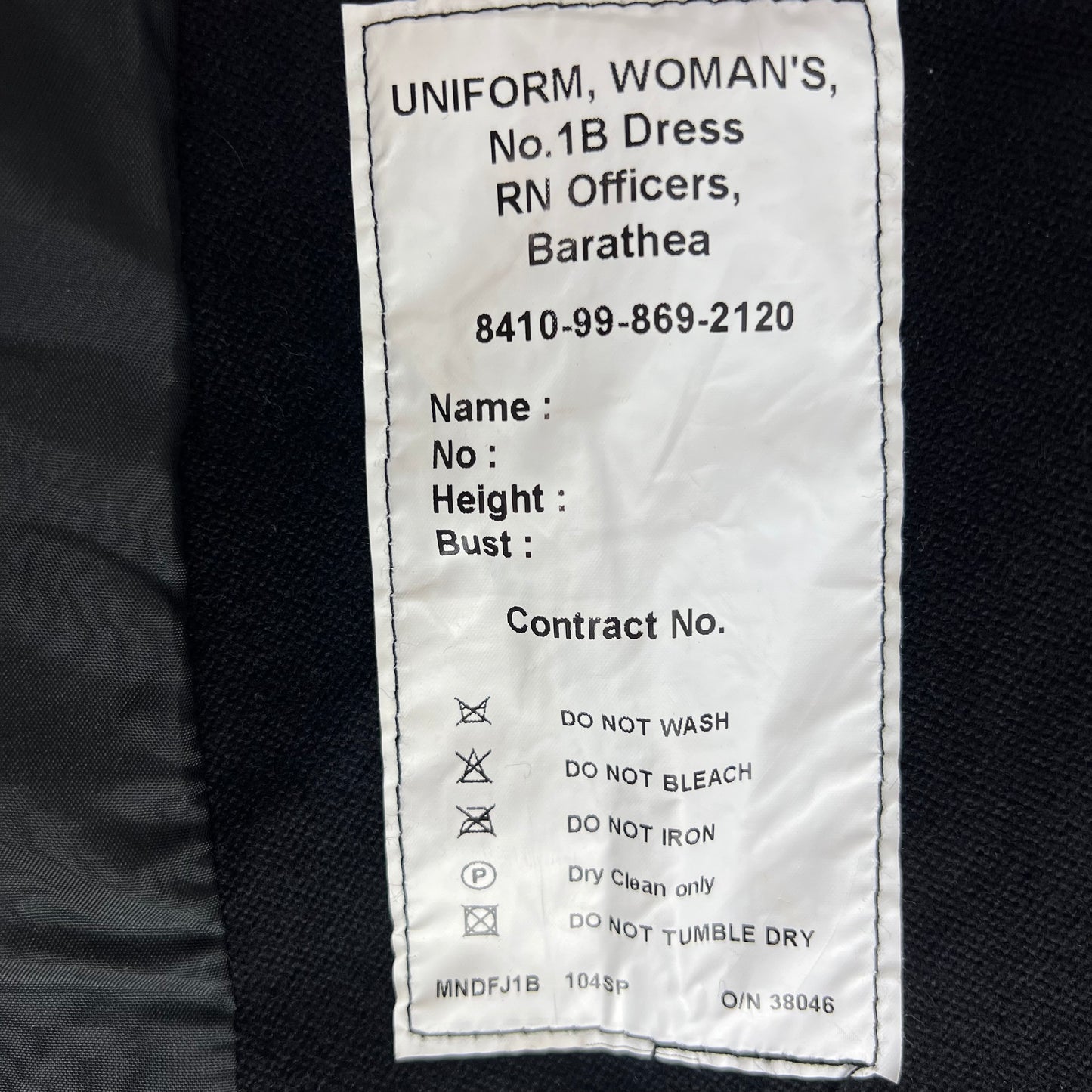 British Royal Navy Women's Officer's No 1B Class 1 Dress Jacket - Large 104SP