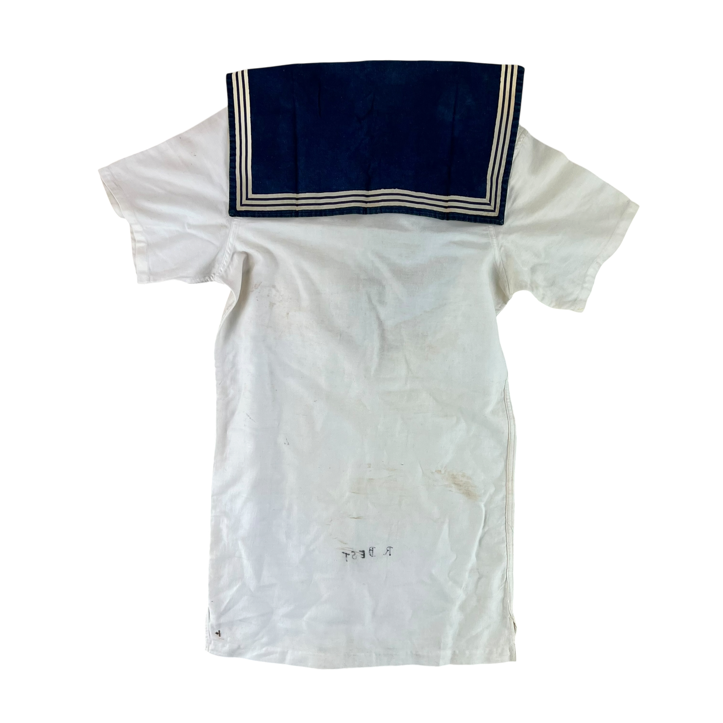 British Royal Navy 40s Class II White Jumper Sailor's Top - Small