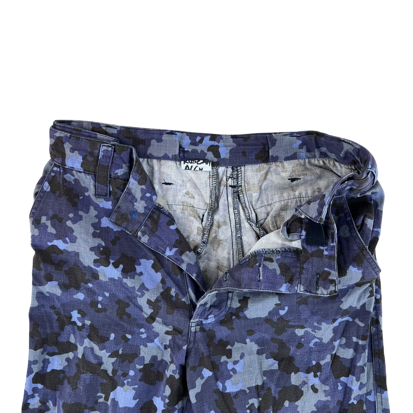 Romanian Navy M2017 Blue Camouflage Ripstop Trousers - W30 L25.5