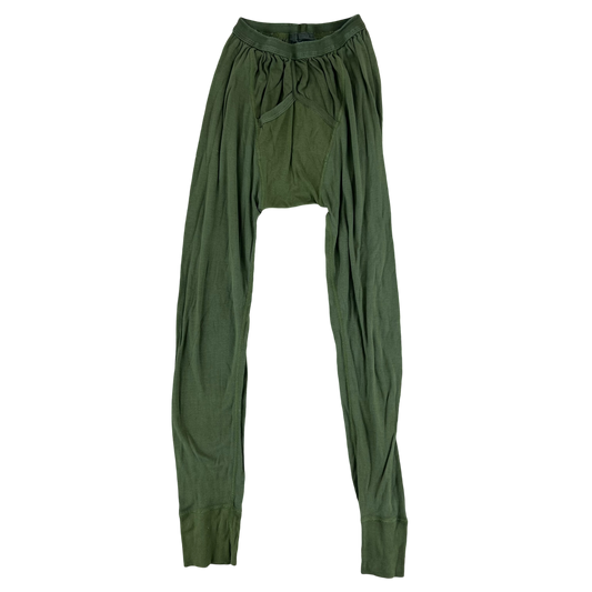 British Army Long Johns 80s Thermal Olive Green - W32