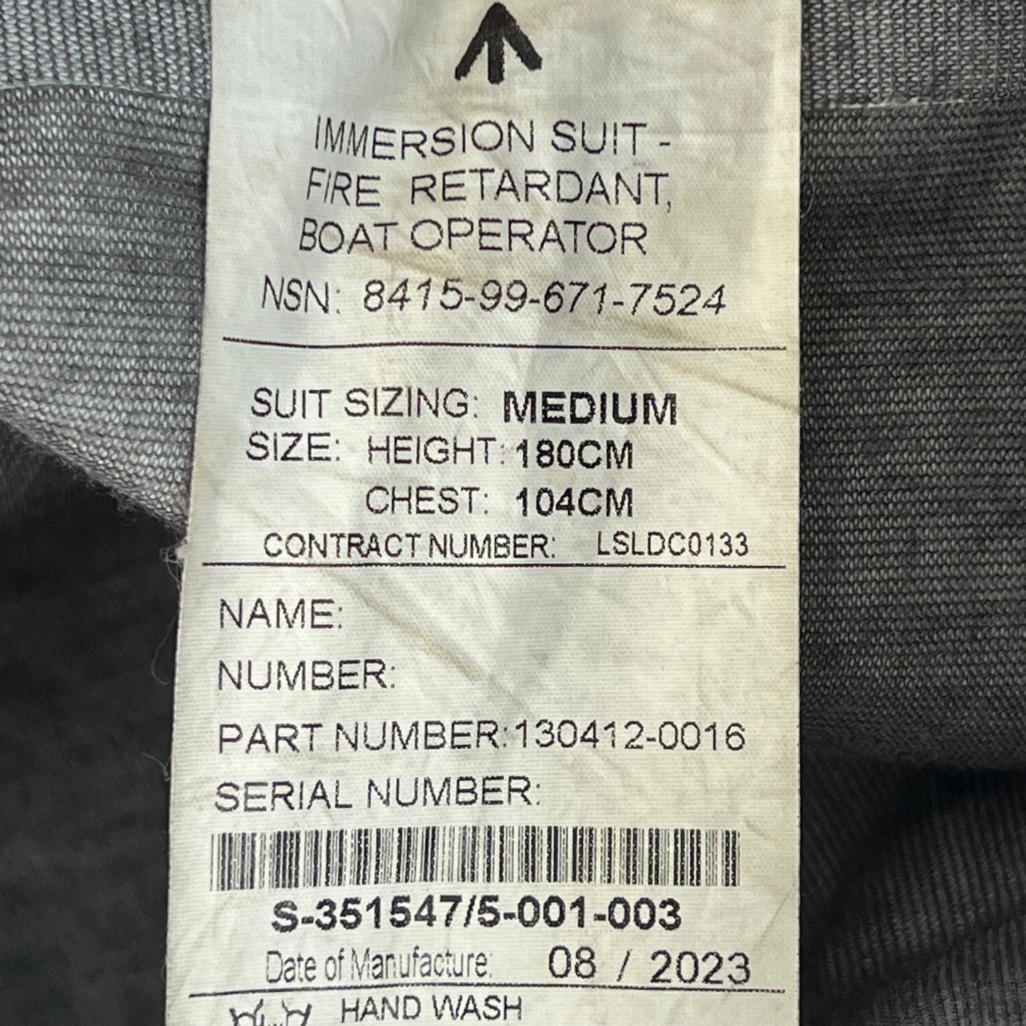 British Army Beaufort Boat Operator Immersion Suit - Large 180/104
