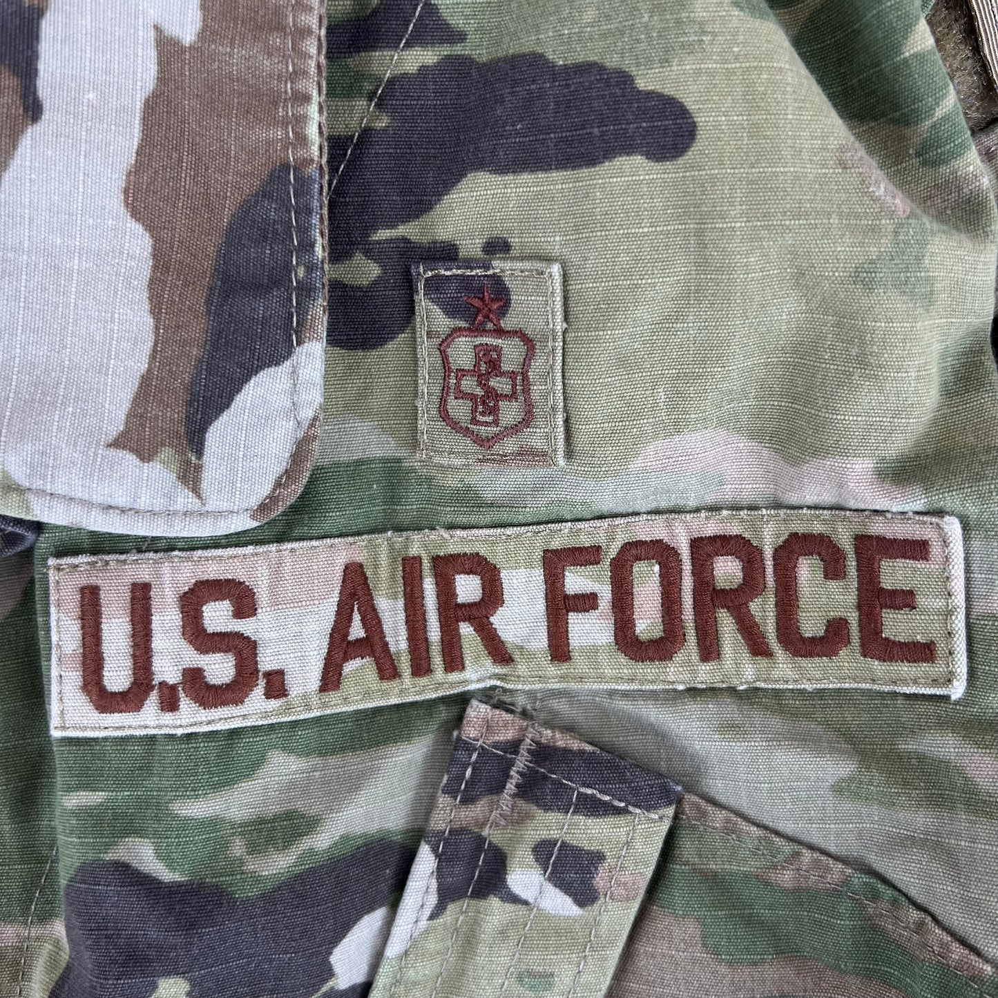 US Air Force Womens Multicam Camouflage Combat Jacket w/ Patches - Medium