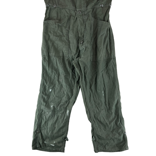 US Army Olive Green Sateen Coveralls - Medium