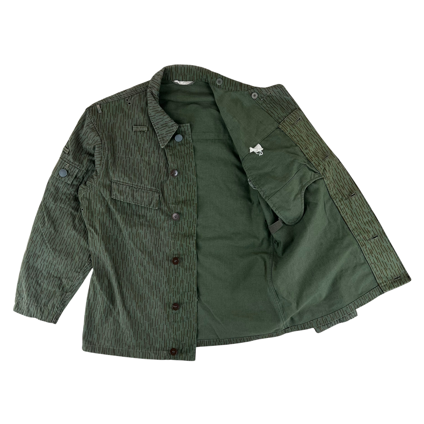 East German Army NVA DDR Raindrop Strichmuster Camouflage Jacket - Medium k48
